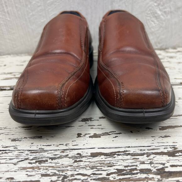 Ecco Leather Dress shoe men’s size 43 (9-9 1/2) Brown slip on Great Condition ! - Picture 5 of 10